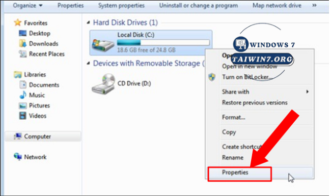 Chọn Properties và làm theo hướng dẫn.