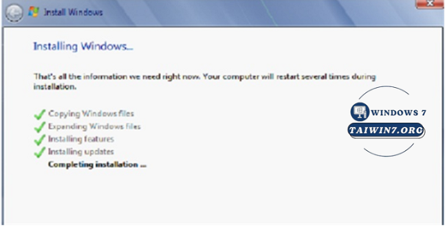 Chờ hệ thống cài đặt.