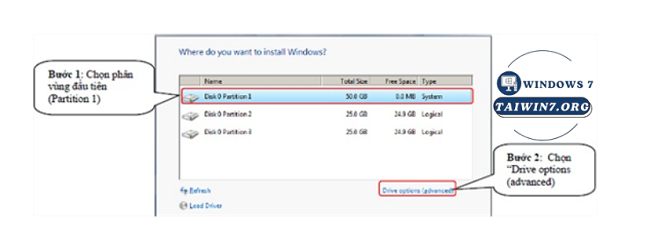 Chọn theo hướng dẫn.