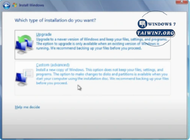 Lựa chọn phương thức cài đặt phù hợp với nhu cầu mong muốn.