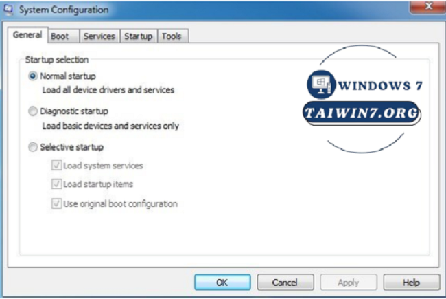 Cách sử dụng tính năng MSCONFIG trong Windows 7.