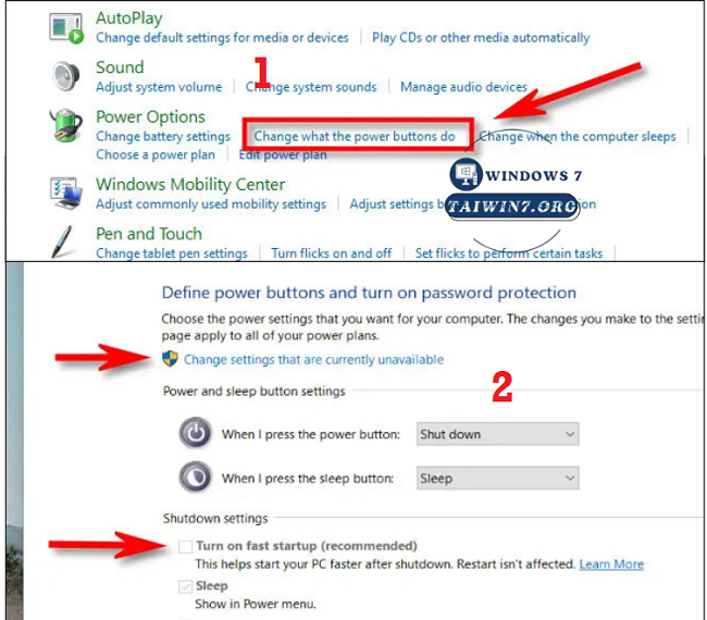 Tích chọn theo hướng dẫn trong hình.