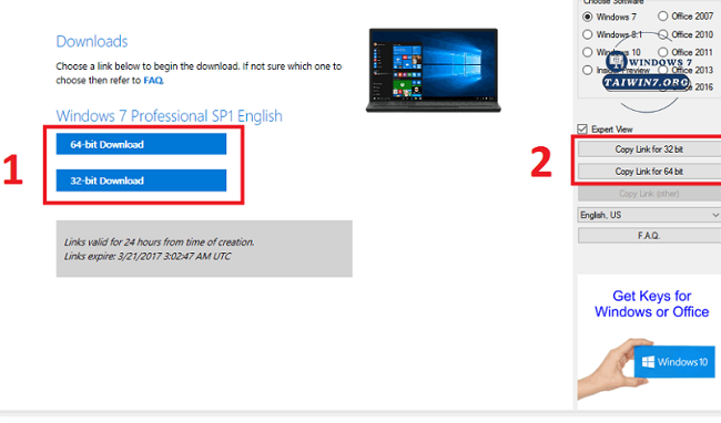 Chọn phiên bản phù hợp với cấu hình máy của bạn.