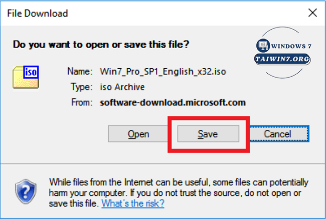 Chọn save để băt đầu tải.