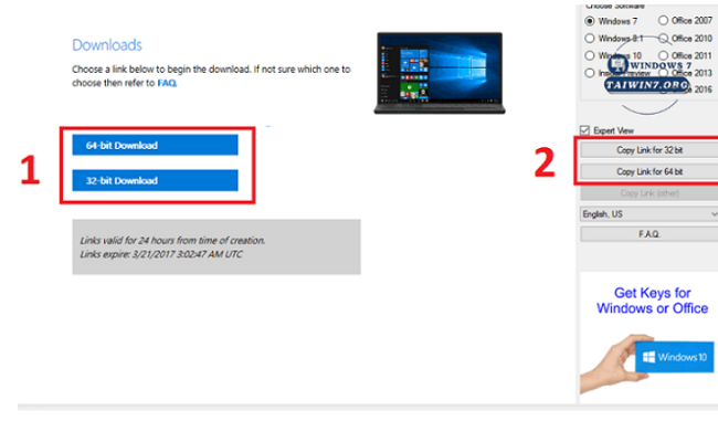 Chọn phiên bản phù hợp với cấu hình máy của bạn.